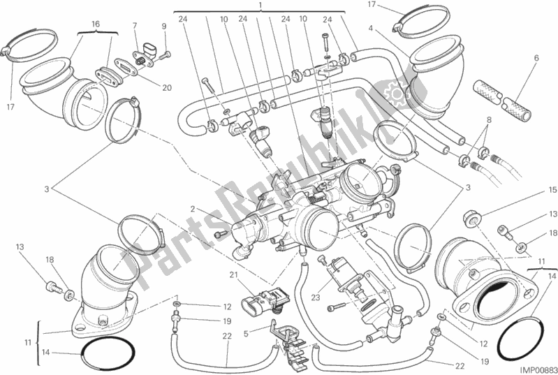 All parts for the Throttle Body of the Ducati Monster 795 EU Thailand 2015